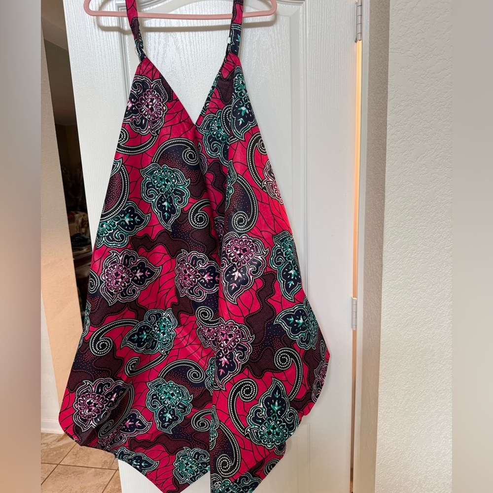 Vibrant Pink & Teal Floral Maxi Dress